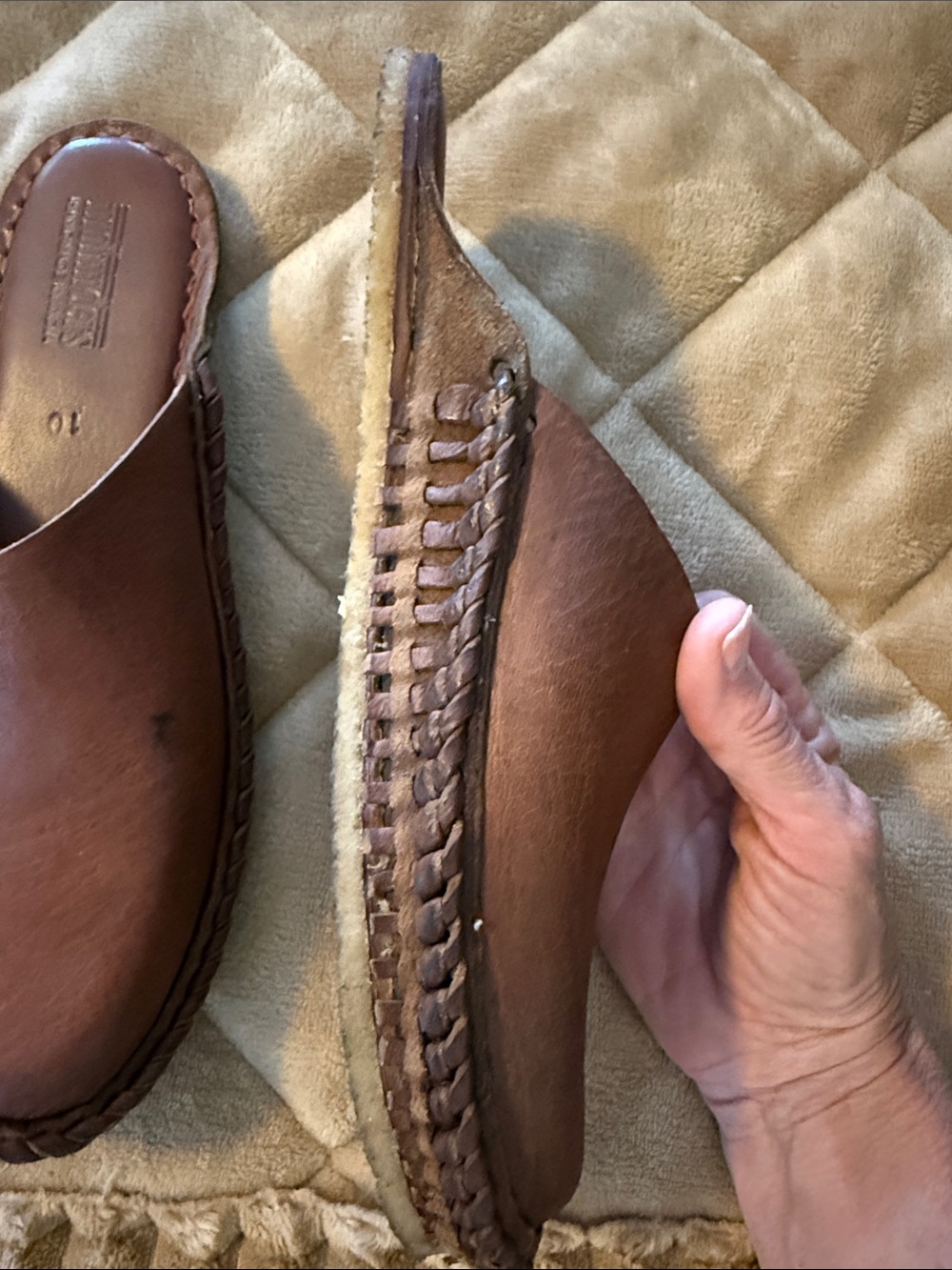 Mohinders Handmade  Brown Leather Slip-On Mule Loafers - Picture 8 of 12